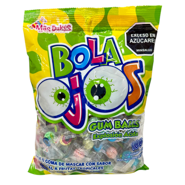 BOLA CHICLE OJOS ACIDO X 100UND