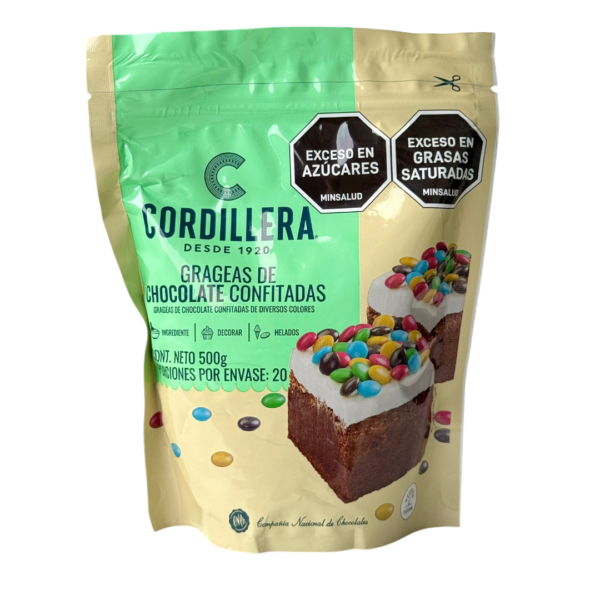 GRAGEA DE CHOCOLATE CORDILLERA COLORES X 500GR