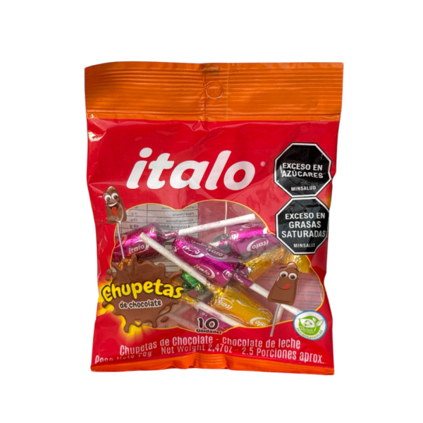 CHUPETAS DE CHOCOLATE ITALO X 10UND